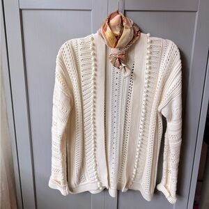 Banana Republic open weave cardigan. Cream/off white color, size small.